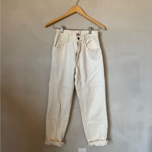 High Rise Cream Jeans